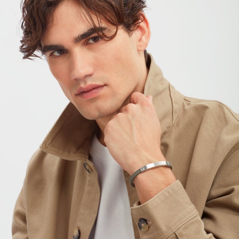 Breil Tribe - Bracciale Light Cuff - Acciaio Satinato - Verde