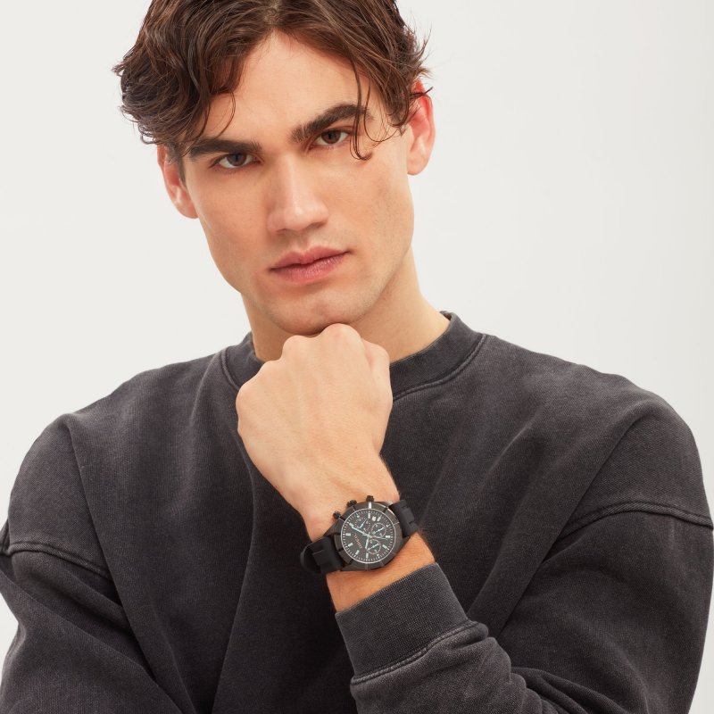 Breil Tribe - B 12 H Chrono Gent 42 Mm - Silicone Nero