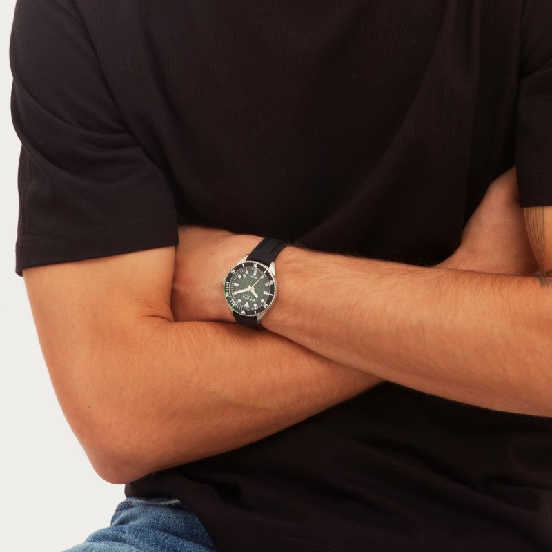 Breil Tribe - Overhand Solo Tempo - Silicone Nero - Verde