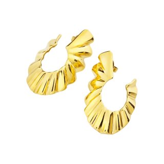 Breil Tribe - Orecchino Plisse' Ip Gold - Acciaio - Oro