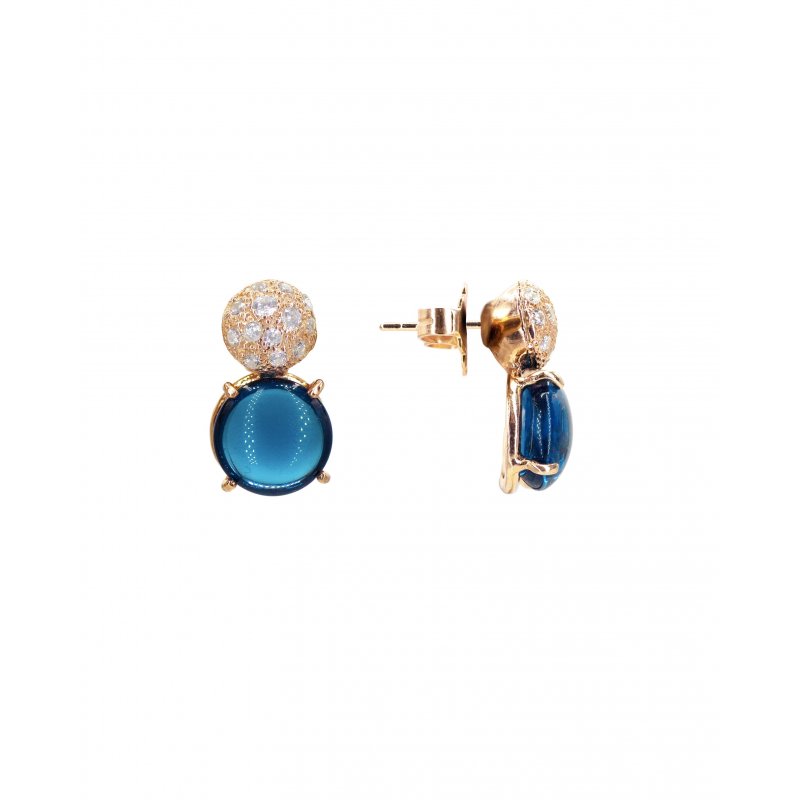 Alisei Milano - Orecchino Pietra Blu - Argento Rosè