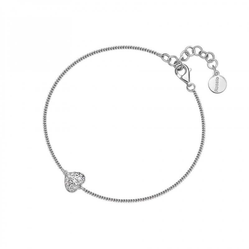 Rosato - Bracciale Cuore - Argento 925‰ - Zirconi