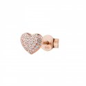 Rosato - Mono Orecchino Cuore - Argento - Zirconi