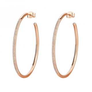 Rosato - Orecchini Cerchio - Placcatura Oro Rosa - Zirconi