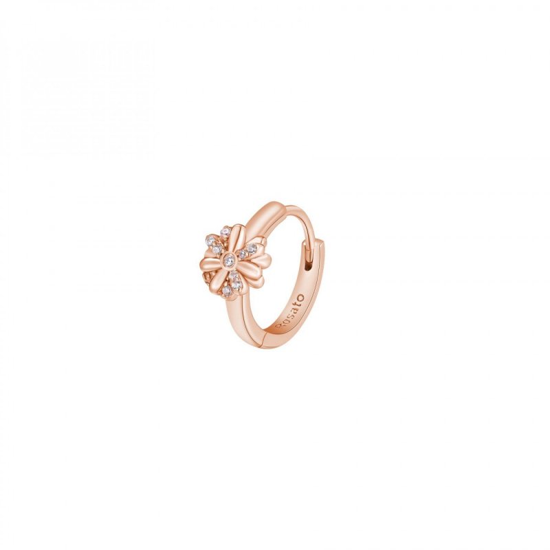 Rosato - Mono Orecchino Cerchietto - Argento - Zirconi