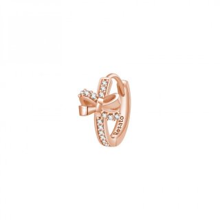 Rosato - Mono Orecchino Fiocco - Argento - Zirconi