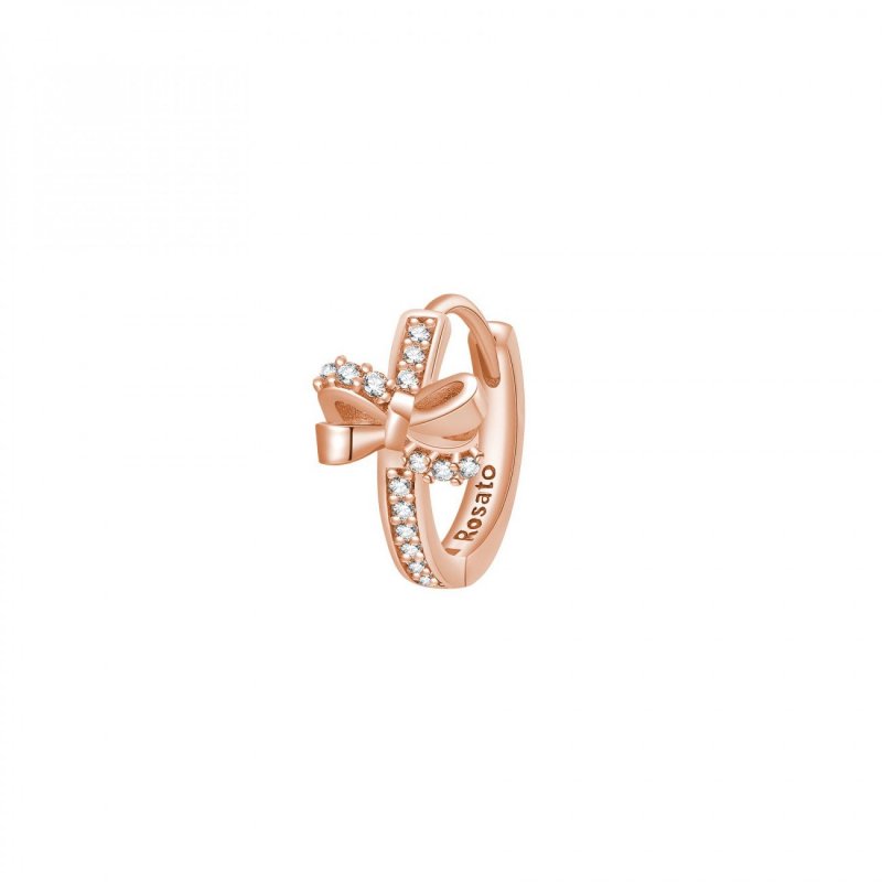 Rosato - Mono Orecchino Fiocco - Argento - Zirconi