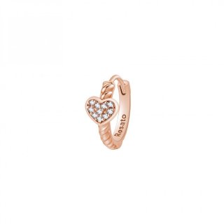 Rosato - Mono Orecchino Cerchietto - Argento - Zirconi