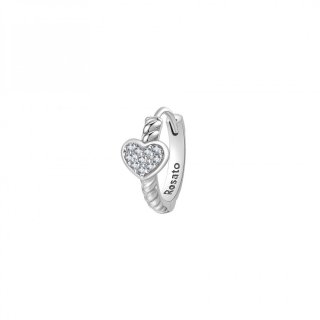 Rosato - Mono Orecchino Cuore - Argento - Zirconi