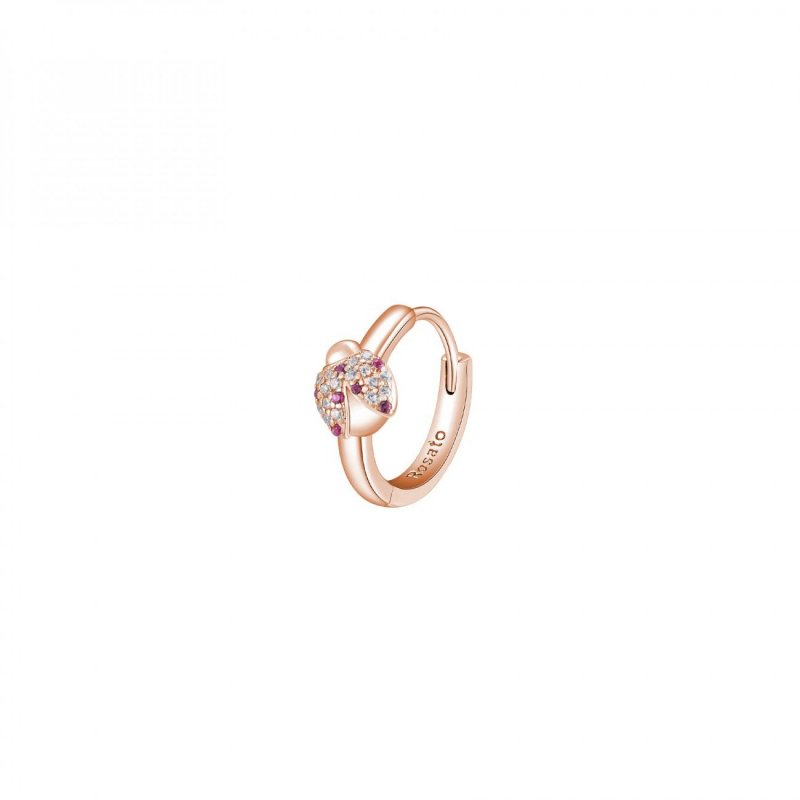Rosato - Mono Orecchino Cerchietto - Argento - Zirconi