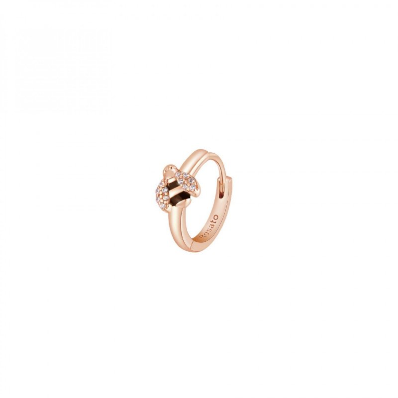 Rosato - Mono Orecchino Cerchietto - Argento - Zirconi