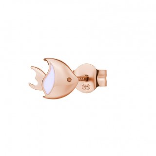 Rosato - Mono Orecchino Pesciolino - Argento - Oro Rosa