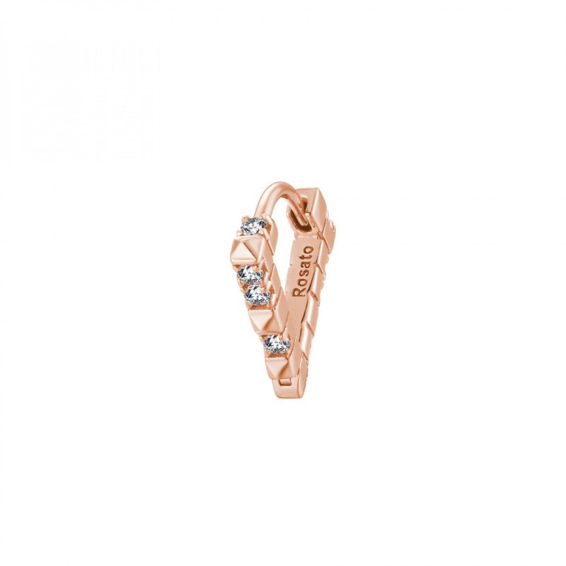 Rosato - Mono Orecchino Triangolo - Argento - Zirconi