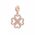 Rosato - Charm Quadrifoglio - Argento - Zirconi