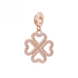 Rosato - Charm Quadrifoglio - Argento - Zirconi