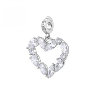Rosato - Charm Cuore - Argento 925‰ - Zirconi