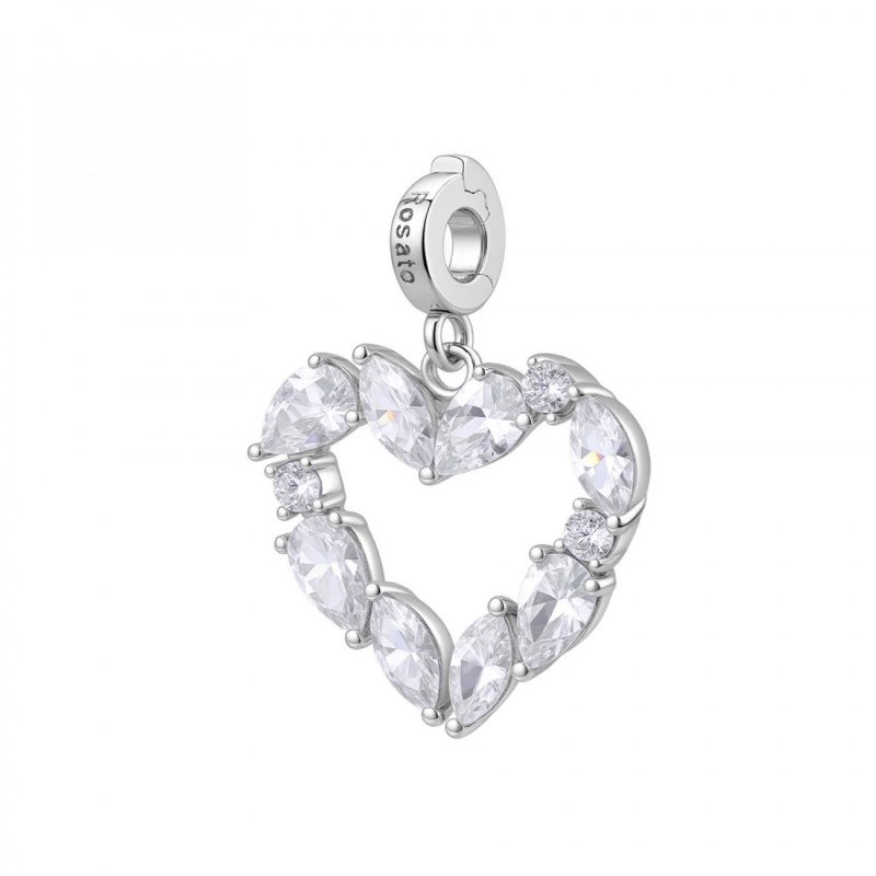Rosato - Charm Cuore - Argento 925‰ - Zirconi