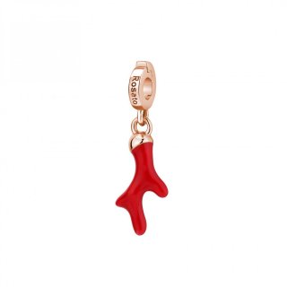 Rosato - Charm Corallo - Argento - Placcatura Oro Rosa