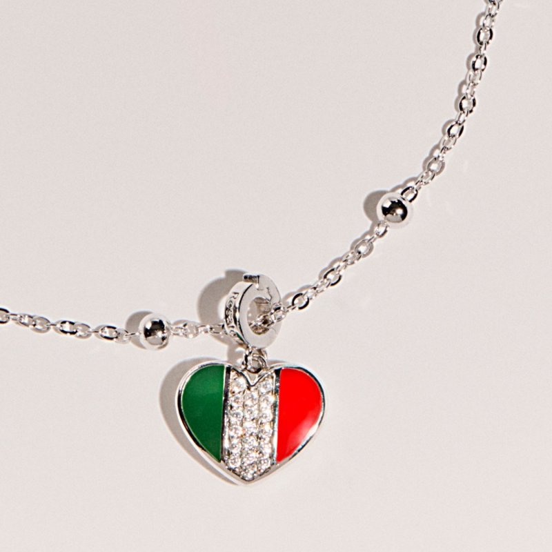 Rosato - Charm Cuore - Argento 925‰ - Zirconi