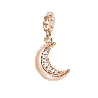 Rosato - Charm Luna - Argento - Placcatura Oro Rosa