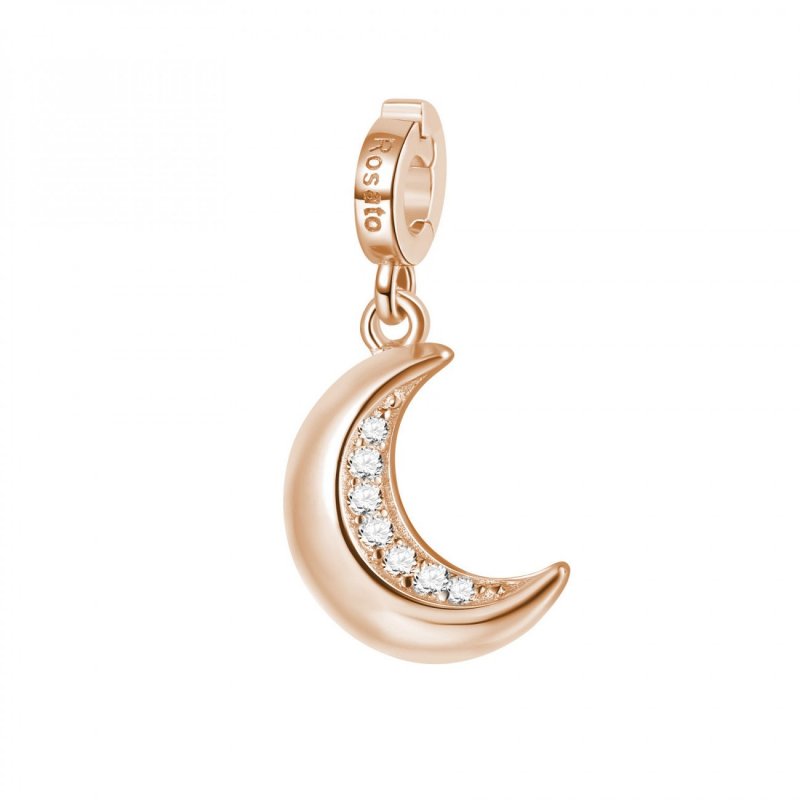 Rosato - Charm Luna - Argento - Placcatura Oro Rosa