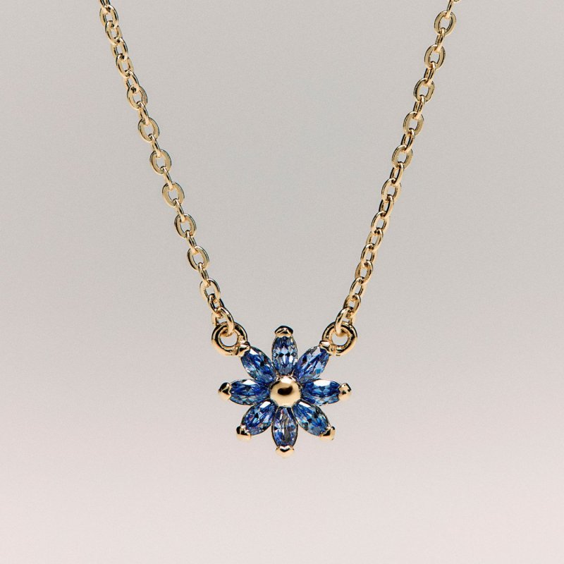 Rosato - Collana Corta - Argento - Zirconi Blu