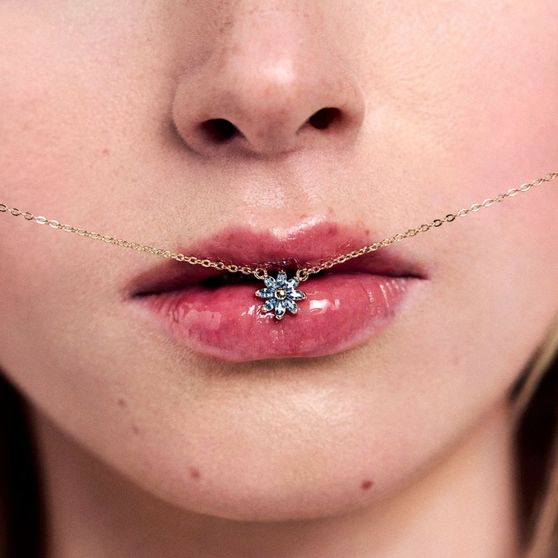 Rosato - Collana Corta - Argento - Zirconi Blu