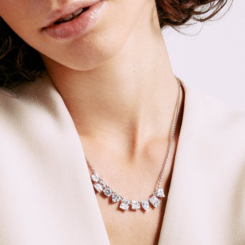 Rosato - Collana Corta - Argento - Zirconi