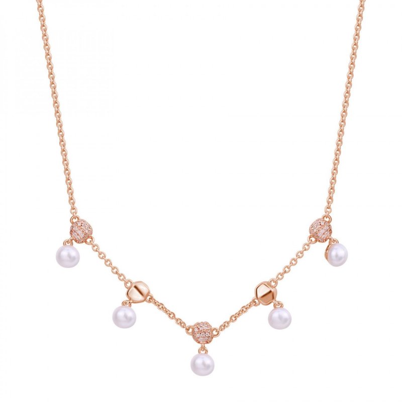 Rosato - Collana Corta - Argento - Zirconi