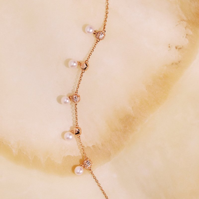 Rosato - Collana Corta - Argento - Zirconi