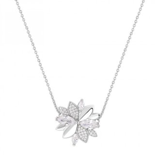 Rosato - Collana Fiore - Argento 925‰ - Zirconi