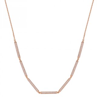 Rosato - Collana Corta - Argento 925‰ - Zirconi