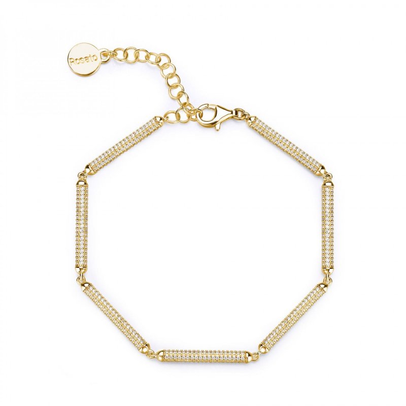 Rosato - Bracciale Morbido - Argento - Zirconi