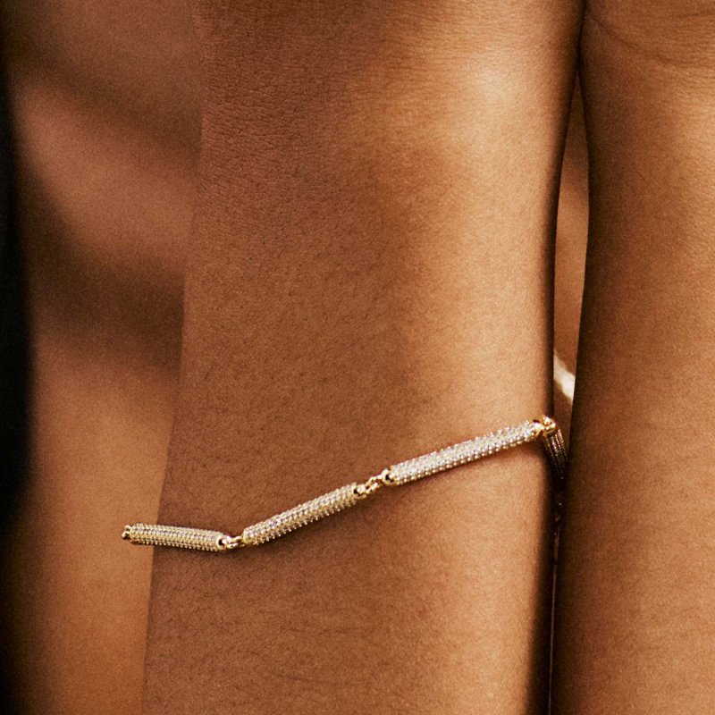Rosato - Bracciale Morbido - Argento - Zirconi