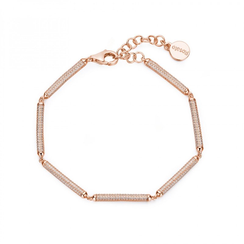 Rosato - Bracciale Morbido - Argento - Zirconi