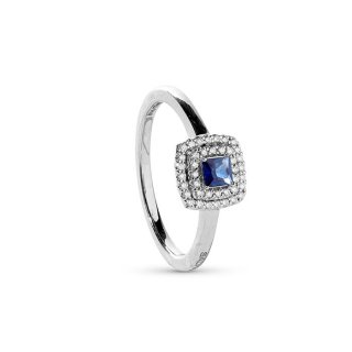 Salvini - Anello Oro Bianco - Diamante/Zaffiro