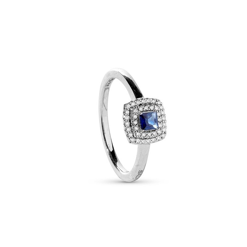 Salvini - Anello Oro Bianco - Diamante/Zaffiro