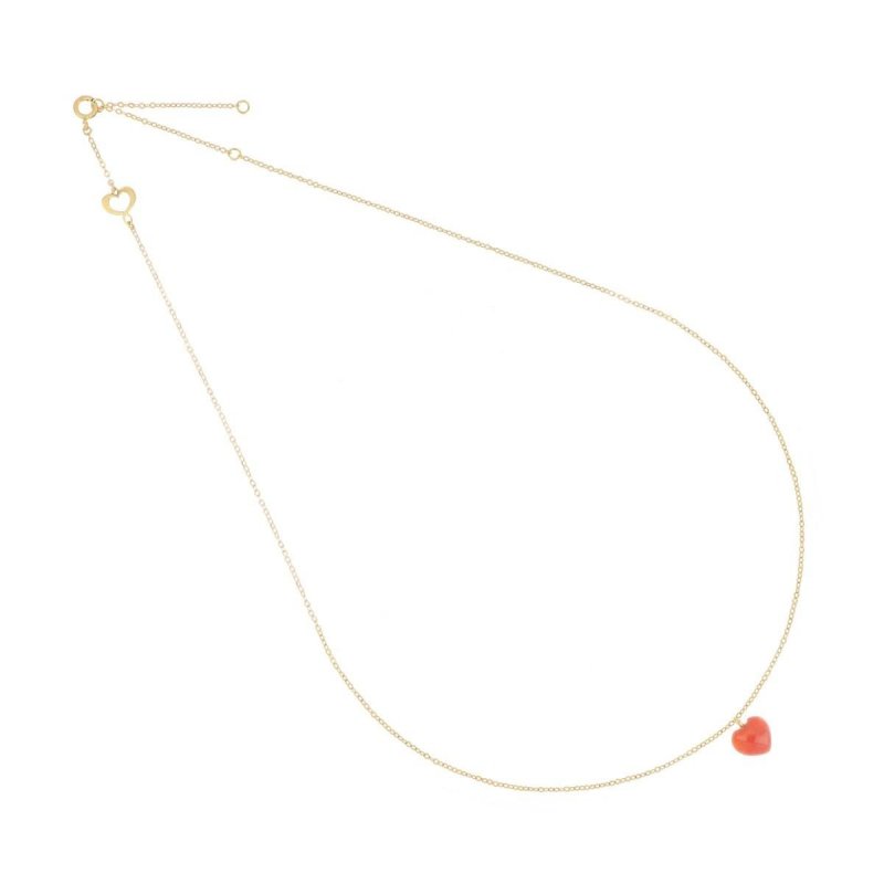 Maman Et Sophie - Girocollo Cuore Corallo - Oro 18Kt