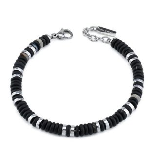 Boccadamo - Bracciale Uomo - Agata Nera - Ematite Rodio