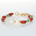 Nivy - Bracciale Con Perle Barocche - Corallo Vero