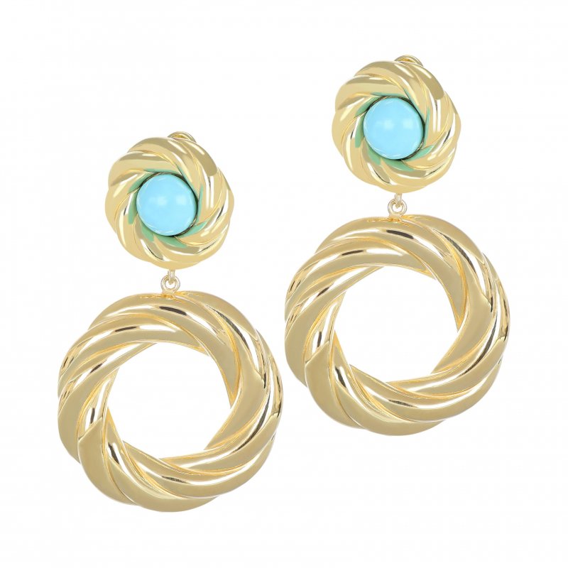 Nivy - Orecchini Vintage - Pietra Turchese - Eleganza