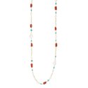 Nivy - Collana Lunga Corallo, Perle E Turchese