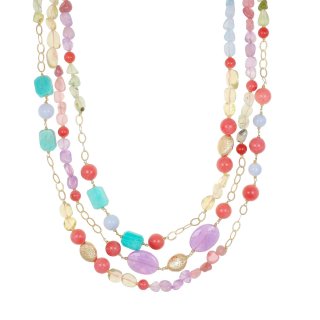 Nivy - Collana Tre Giri - Argento - Pietre