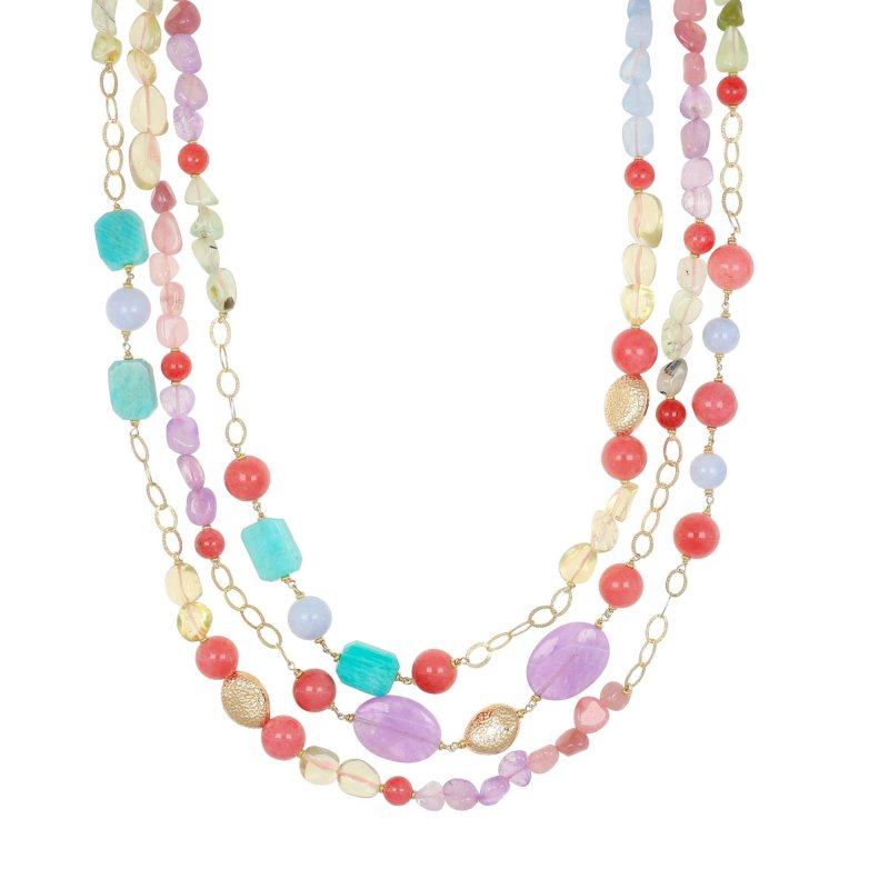 Nivy - Collana Tre Giri - Argento - Pietre