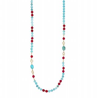 Nivy - Collana Lunga Agata E Turchese - Eleganza E Colore
