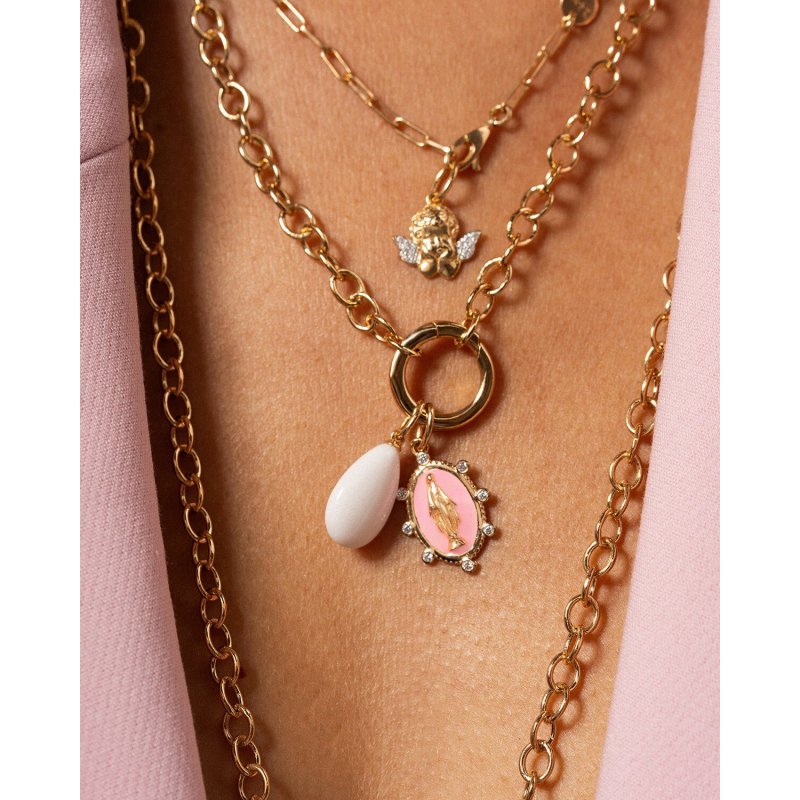 Charm Goccia Giada White