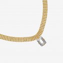 Victoria Cruz - Collana Rete - Cristallo Bianco - Argento