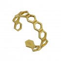 Victoria Cruz - Anello Esagonale - Argento - Placcato Oro