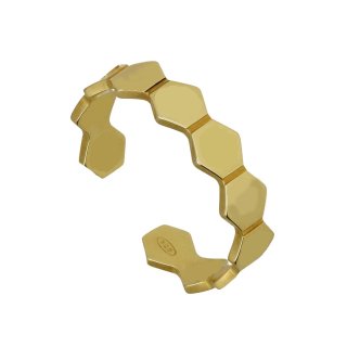 Victoria Cruz - Anello Esagonale - Argento Placcato Oro