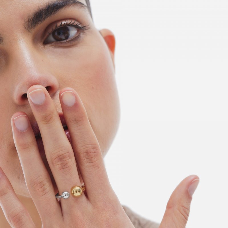 Victoria Cruz - Anello Regolabile - Argento - Sfera
